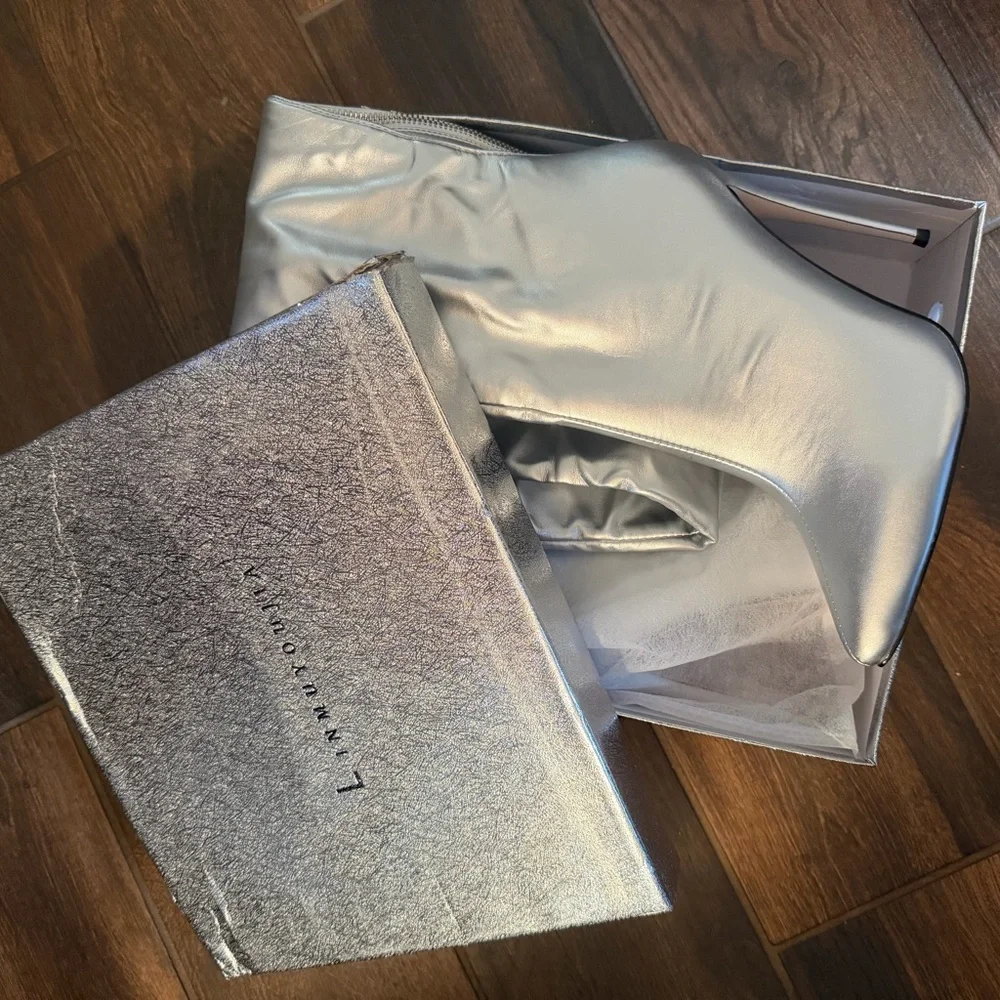 NEVER WORN Elegant Silver Over-the-Knee Boots - Picture 3 of 5